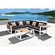 Higold Higold York hoek loungeset 4-delig wit aluminium zwarte kussens Higold Higold York hoek loungeset 4-delig wit aluminium zwarte kussens