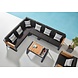 Higold Higold New-York hoek loungeset 4-delig zwart aluminium teak Higold Higold New-York hoek loungeset 4-delig zwart aluminium teak