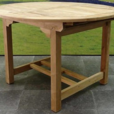 AVH-Collectie Arona Ovaal uitschuifbare dining tuinset 120-170x120xH76 cm 5-delig teak