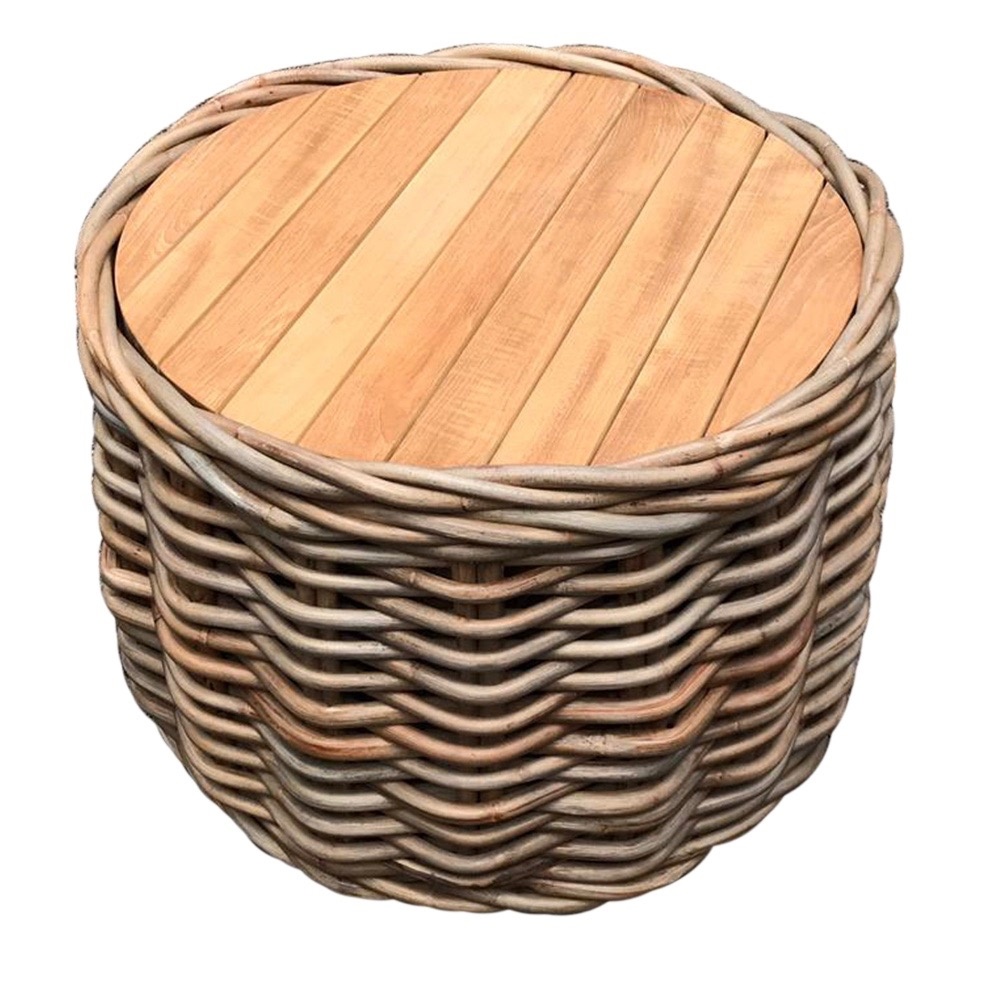 Sumatra grote ronde tafel naturel rotan AVH Outdoor Tuinmeubelen