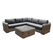 AVH-Collectie Las Palmas hoek loungeset 4-delig grijs wicker