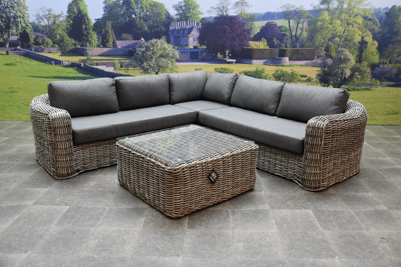 AVH-Collectie Las Palmas hoek loungeset 4-delig grijs wicker AVH-Collectie Las Palmas hoek loungeset 4-delig grijs wicker