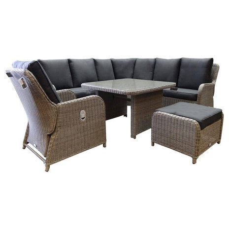 AVH-Collectie Bilbao hoek dining loungeset 6 delig grijs AVH-Collectie Bilbao hoek dining loungeset 6 delig grijs