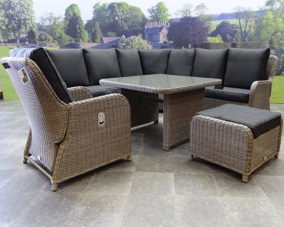 AVH-Collectie Bilbao hoek dining loungeset 6 delig grijs AVH-Collectie Bilbao hoek dining loungeset 6 delig grijs