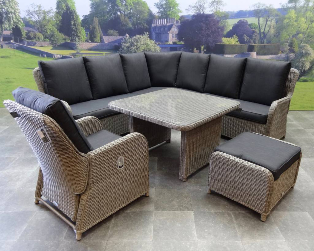 AVH-Collectie Bilbao hoek dining loungeset 6 delig grijs AVH-Collectie Bilbao hoek dining loungeset 6 delig grijs