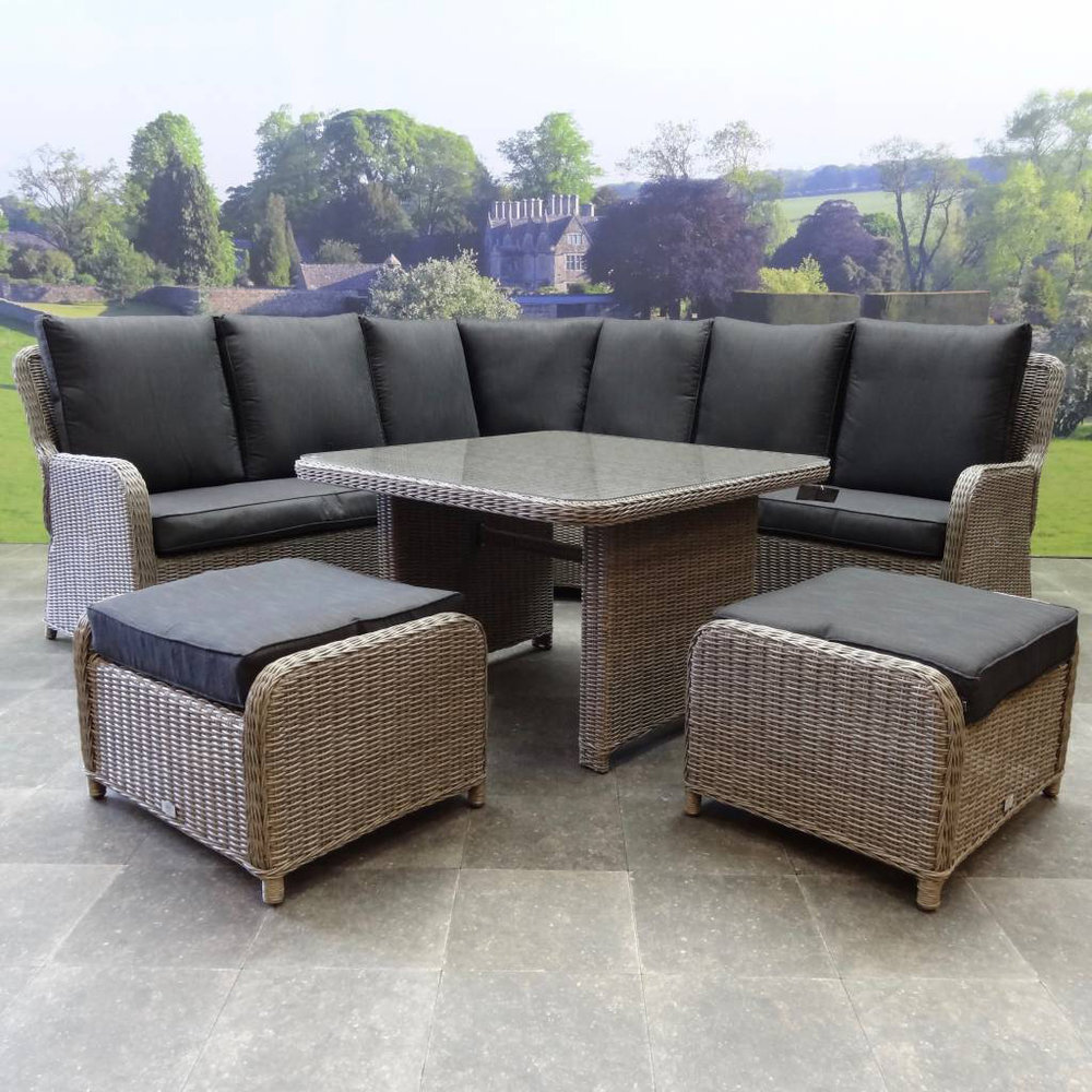 AVH-Collectie Bilbao hoek dining loungeset 6 delig grijs AVH-Collectie Bilbao hoek dining loungeset 6 delig grijs