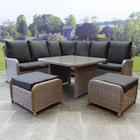 AVH-Collectie Bilbao hoek dining loungeset 6 delig grijs AVH-Collectie Bilbao hoek dining loungeset 6 delig grijs