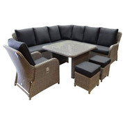 AVH-Collectie Bilbao hoek dining loungeset 7 delig grijs