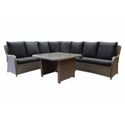 AVH-Collectie Bilbao hoek dining loungeset 5-delig grijs