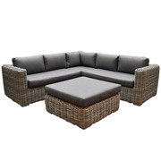 AVH-Collectie Cervo hoek loungeset 4-delig grijs wicker