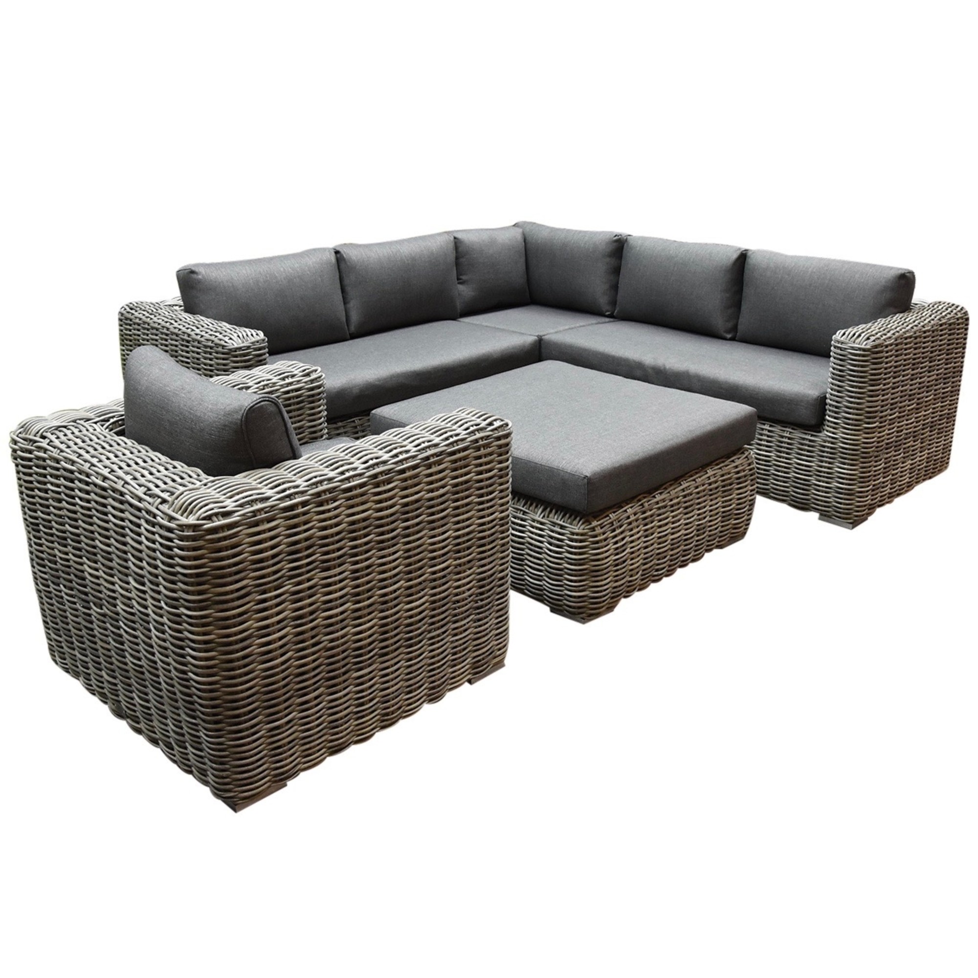 Cervo hoek loungeset 5delig grijs wicker AVH Outdoor Tuinmeubelen