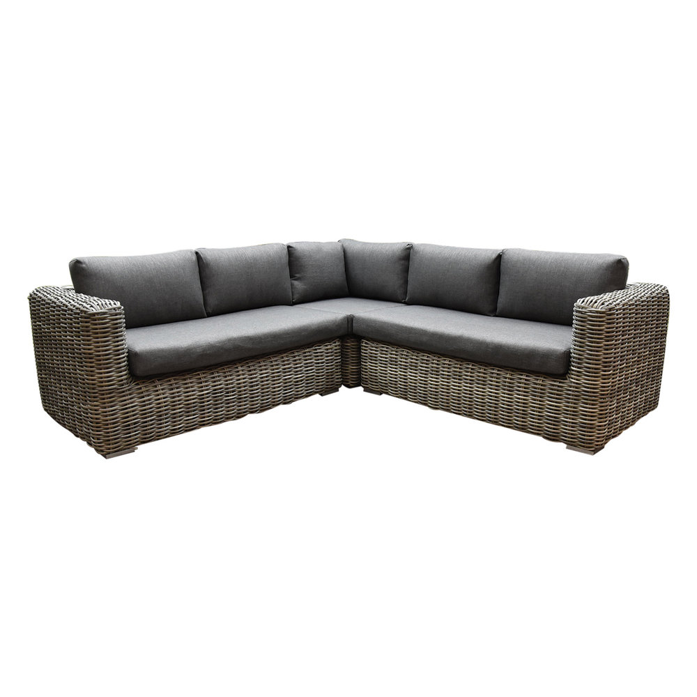 AVH-Collectie Cervo hoek loungeset 3-delig grijs wicker AVH-Collectie Cervo hoek loungeset 3-delig grijs wicker
