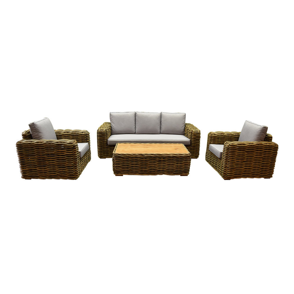 AVH-Collectie Sumatra stoel-bank 4-delig loungeset naturel rotan AVH-Collectie Sumatra stoel-bank 4-delig loungeset naturel rotan