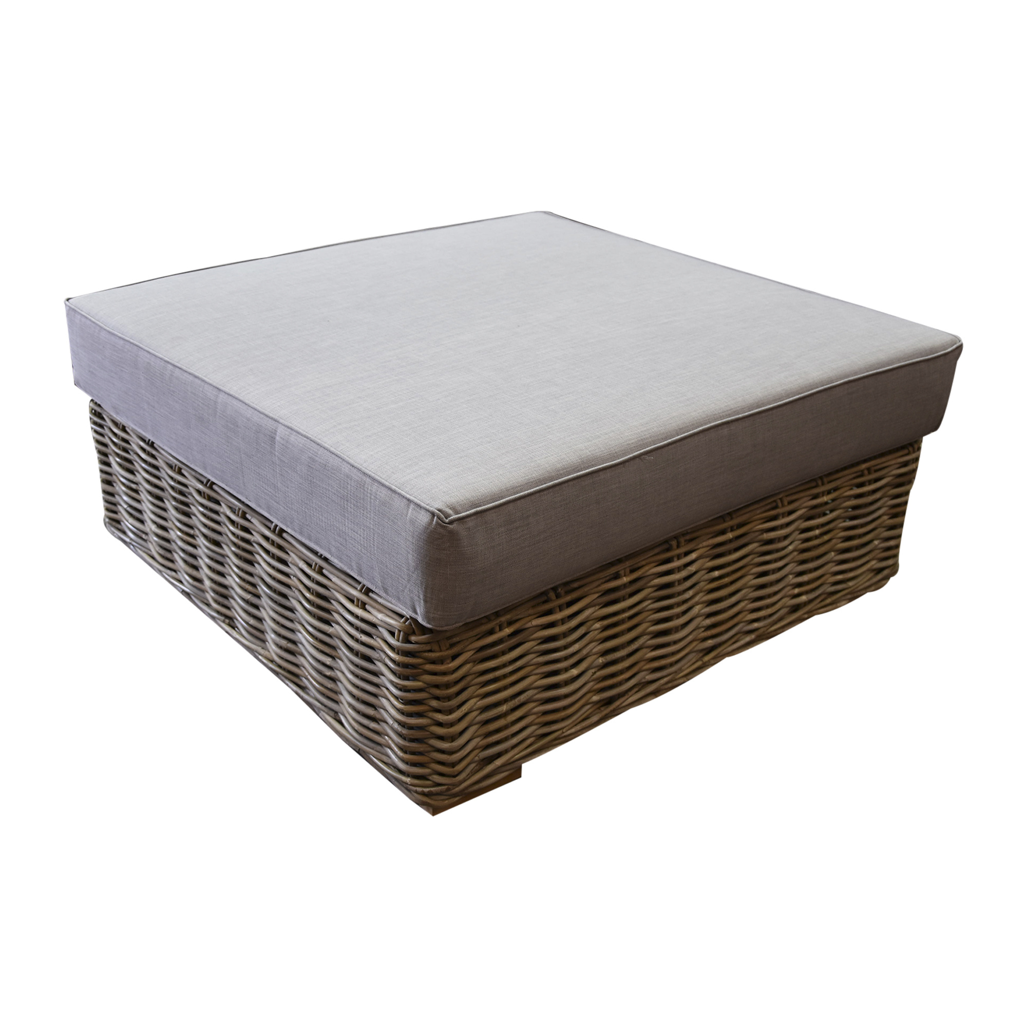 Vintage rattan ottoman/hocker rotan kruk/bijzettafel