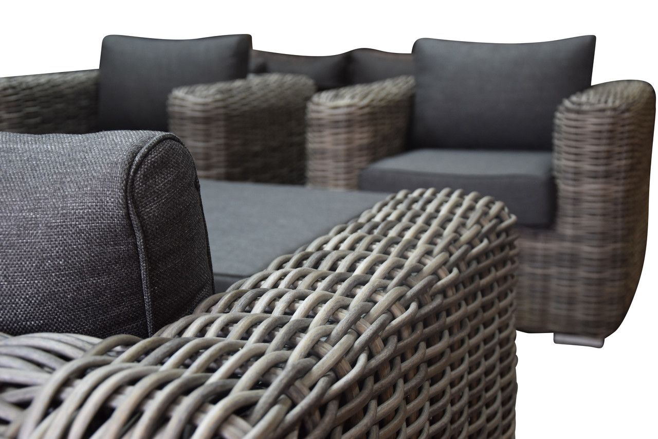 AVH-Collectie Cervo stoel bank loungeset 4-delig grijs wicker AVH-Collectie Cervo stoel bank loungeset 4-delig grijs wicker
