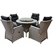 AVH-Collectie Ibiza Riccione dining tuinset 110cm rond 6-delig wit verstelbaar AVH-Collectie Ibiza Riccione dining tuinset 110cm rond 6-delig wit verstelbaar