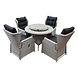 AVH-Collectie Ibiza Riccione dining tuinset 110cm rond 6-delig wit verstelbaar AVH-Collectie Ibiza Riccione dining tuinset 110cm rond 6-delig wit verstelbaar
