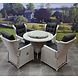 AVH-Collectie Ibiza Riccione dining tuinset 110cm rond 6-delig wit verstelbaar AVH-Collectie Ibiza Riccione dining tuinset 110cm rond 6-delig wit verstelbaar