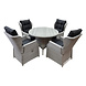 AVH-Collectie Ibiza Riccione dining tuinset 110cm rond 5-delig wit verstelbaar AVH-Collectie Ibiza Riccione dining tuinset 110cm rond 5-delig wit verstelbaar