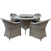 AVH-Collectie Chester Riccione dining tuinset 110cm rond 6-delig wit