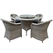 AVH-Collectie Chester Riccione dining tuinset 110cm rond 6-delig wit AVH-Collectie Chester Riccione dining tuinset 110cm rond 6-delig wit