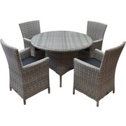AVH-Collectie Capri Riccione dining tuinset 110 cm rond 5-delig wit