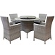 AVH-Collectie Capri Riccione dining tuinset 110 cm rond 6-delig wit AVH-Collectie Capri Riccione dining tuinset 110 cm rond 6-delig wit