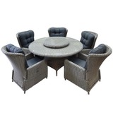 AVH-Collectie Marina Riccione dining tuinset 150 cm 7-delig grijs verstelbaar AVH-Collectie Marina Riccione dining tuinset 150 cm 7-delig grijs verstelbaar