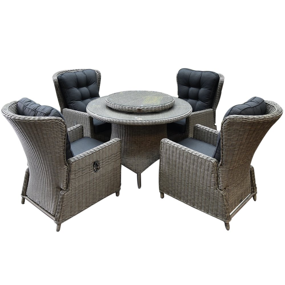 AVH-Collectie Marina Riccione dining tuinset 110 cm rond 6-delig grijs verstelbaar AVH-Collectie Marina Riccione dining tuinset 110 cm rond 6-delig grijs verstelbaar