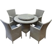 AVH-Collectie Capri Riccione dining tuinset 110 cm rond 6-delig grijs
