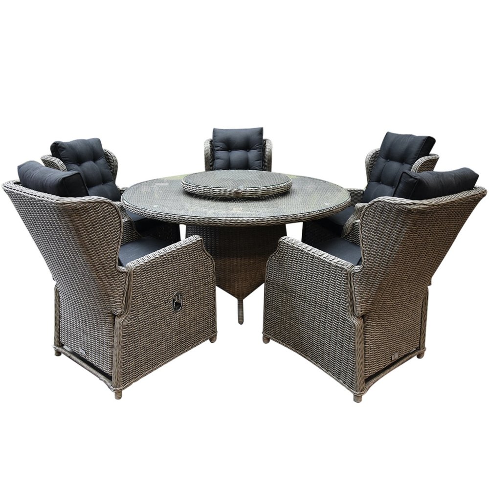 AVH-Collectie Ibiza Riccione dining tuinset 150 cm rond 7-delig grijs verstelbaar AVH-Collectie Ibiza Riccione dining tuinset 150 cm rond 7-delig grijs verstelbaar