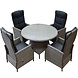 AVH-Collectie Empoli Riccione dining tuinset 110 cm rond 5-delig grijs AVH-Collectie Empoli Riccione dining tuinset 110 cm rond 5-delig grijs