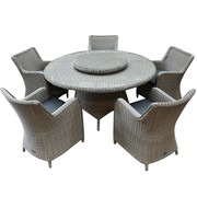 AVH-Collectie Bilbao Riccione dining tuinset 150 cm rond 7-delig grijs