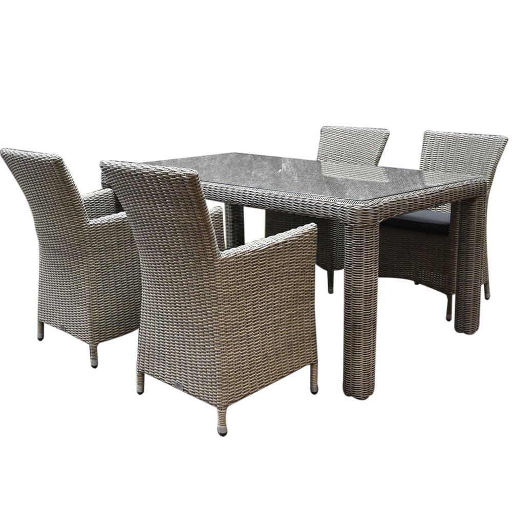 AVH-Collectie Capri Bergamo dining tuinset 180x100xH76 cm 5-delig grijs AVH-Collectie Capri Bergamo dining tuinset 180x100xH76 cm 5-delig grijs