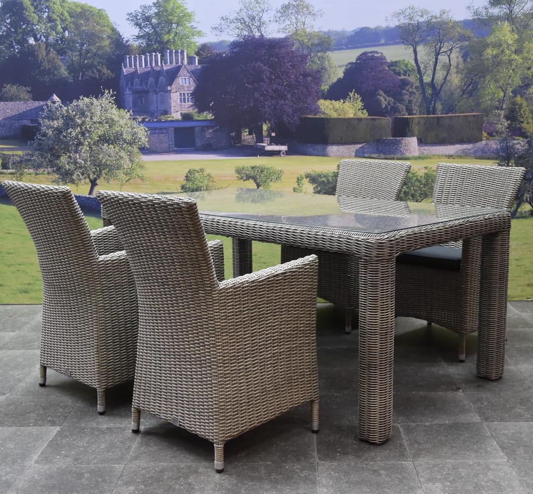 AVH-Collectie Capri Bergamo dining tuinset 180x100xH76 cm 5-delig grijs AVH-Collectie Capri Bergamo dining tuinset 180x100xH76 cm 5-delig grijs