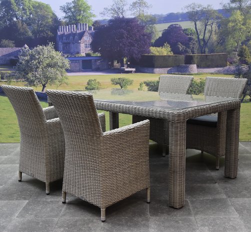 AVH-Collectie Capri Bergamo dining tuinset 180x100xH76 cm 5-delig grijs AVH-Collectie Capri Bergamo dining tuinset 180x100xH76 cm 5-delig grijs