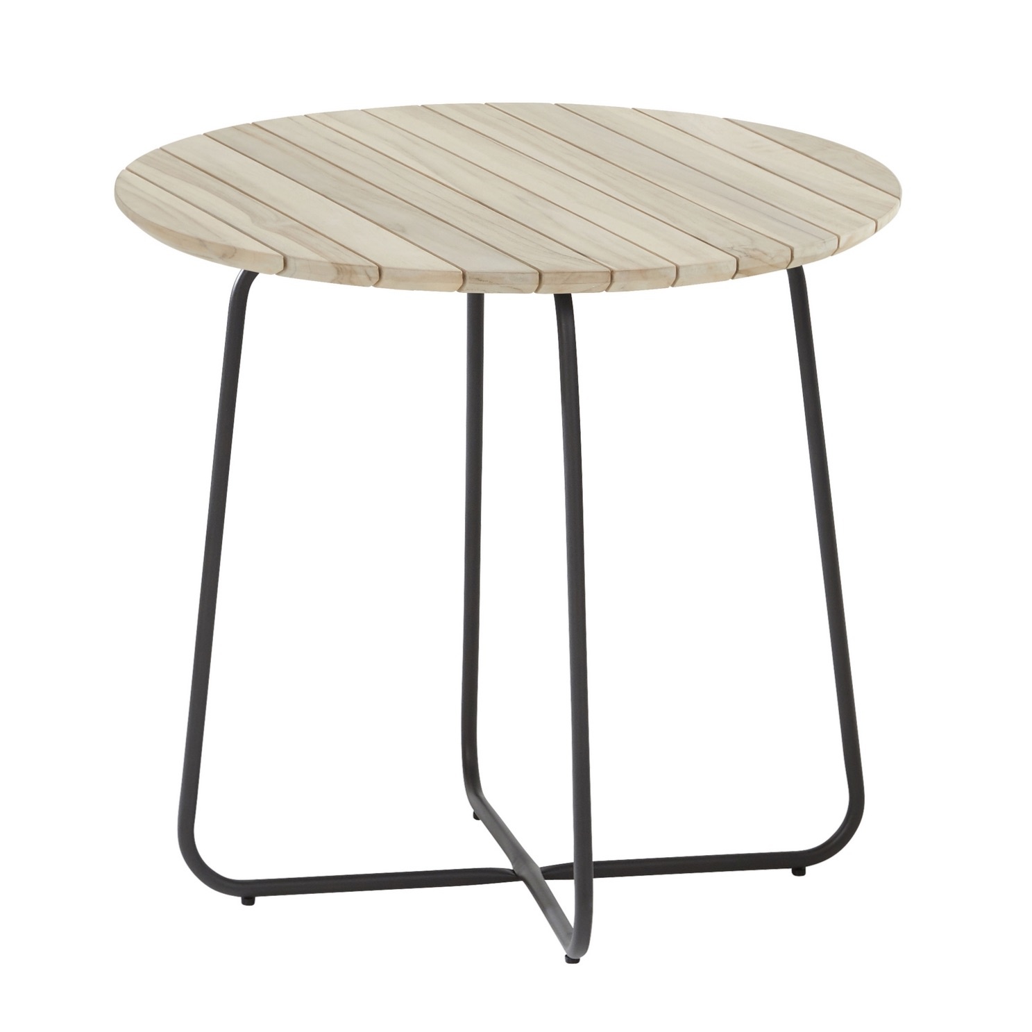4 Seasons Outdoor Axel bijzettafel 45xH55 cm rond aluminium teak 4-Seasons Outdoor