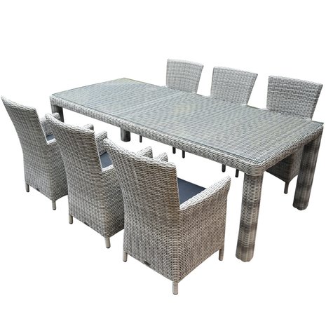 AVH-Collectie Capri Bergamo dining tuinset 240x100xH75 cm 7-delig wit AVH-Collectie Capri Bergamo dining tuinset 240x100xH75 cm 7-delig wit