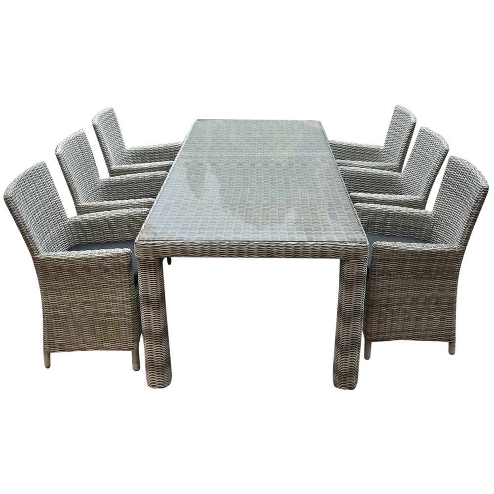 AVH-Collectie Capri Bergamo dining tuinset 240x100xH75 cm 7-delig wit AVH-Collectie Capri Bergamo dining tuinset 240x100xH75 cm 7-delig wit