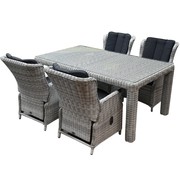 AVH-Collectie Darwin Bergamo dining tuinset 180x100xH75 cm wit verstelbaar