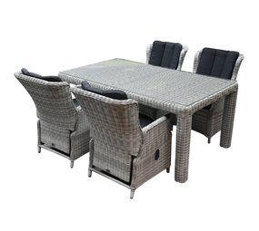 AVH-Collectie Darwin Bergamo dining tuinset 180x100xH75 cm wit verstelbaar AVH-Collectie Darwin Bergamo dining tuinset 180x100xH75 cm wit verstelbaar