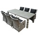 AVH-Collectie Bilbao Bergamo dining tuinset 240x100xH75 cm 7-delig verstelbaar wit AVH-Collectie Bilbao Bergamo dining tuinset 240x100xH75 cm 7-delig verstelbaar wit