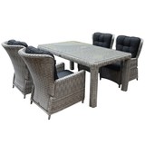 AVH-Collectie Marina lounge Bergamo dining tuinset 180x100xH75 cm 5-delig verstelbaar wit AVH-Collectie Marina lounge Bergamo dining tuinset 180x100xH75 cm 5-delig verstelbaar wit