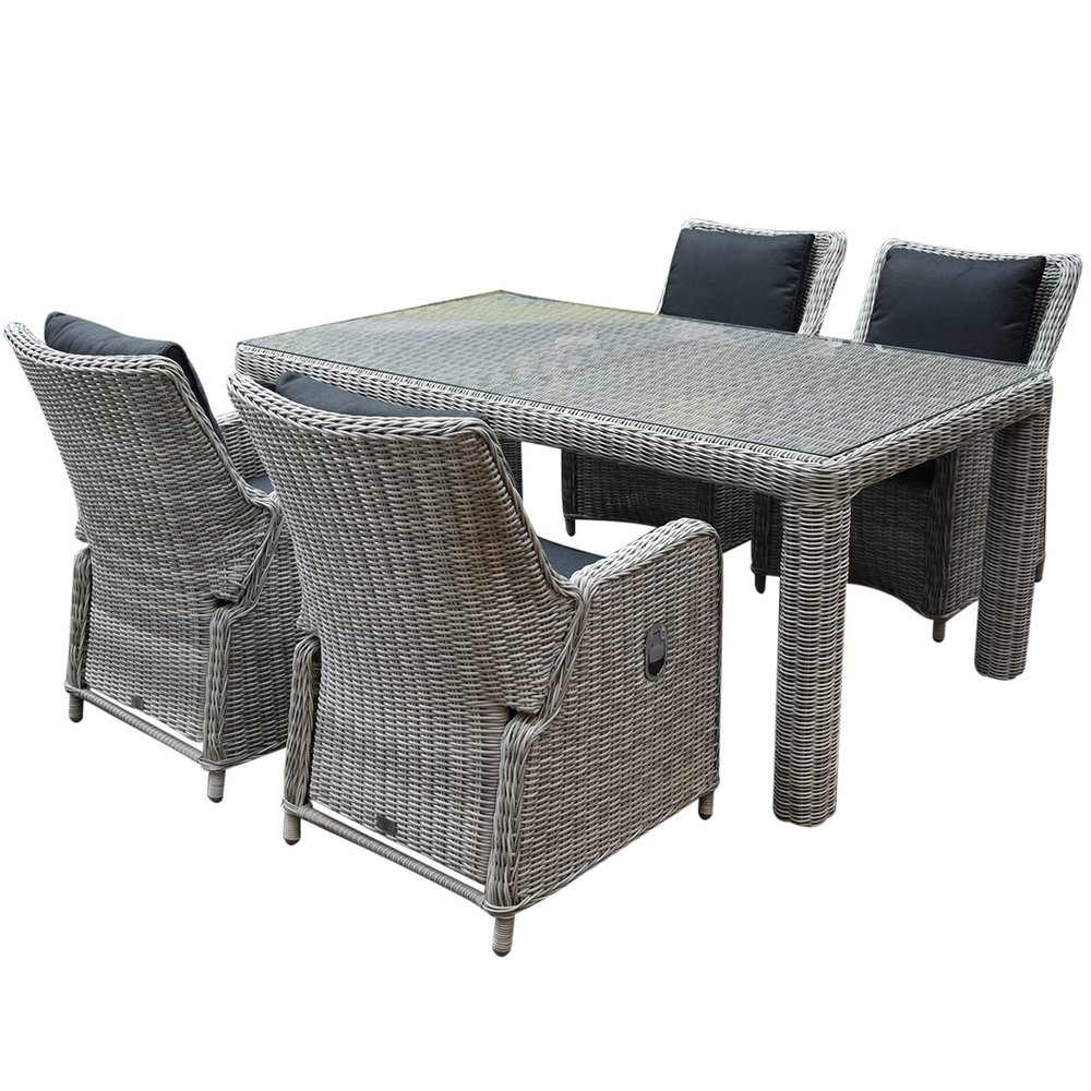 AVH-Collectie Bilbao Bergamo dining tuinset 180x100xH75 cm verstelbaar wit AVH-Collectie Bilbao Bergamo dining tuinset 180x100xH75 cm verstelbaar wit