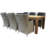 AVH-Collectie Darwin Krista dining tuinset 240x100xH77,5 cm 7-delig wit