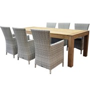 AVH-Collectie Capri Krista dining tuinset 240x100xH77,5 cm wit