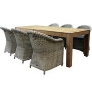 AVH-Collectie Chester Krista dining tuinset 240x100xH77,5 cm wit