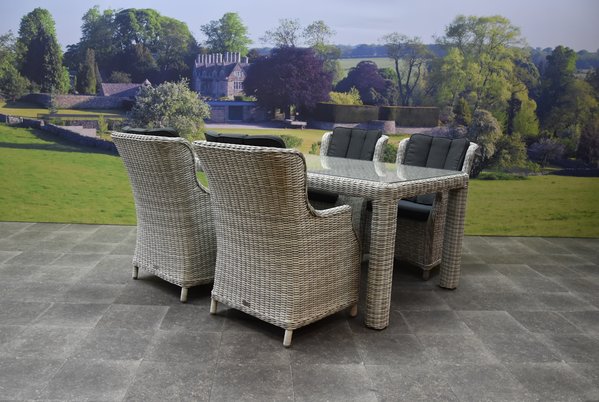 AVH-Collectie Darwin Bergamo dining tuinset 180x100xH75 cm 5-delig wit AVH-Collectie Darwin Bergamo dining tuinset 180x100xH75 cm 5-delig wit