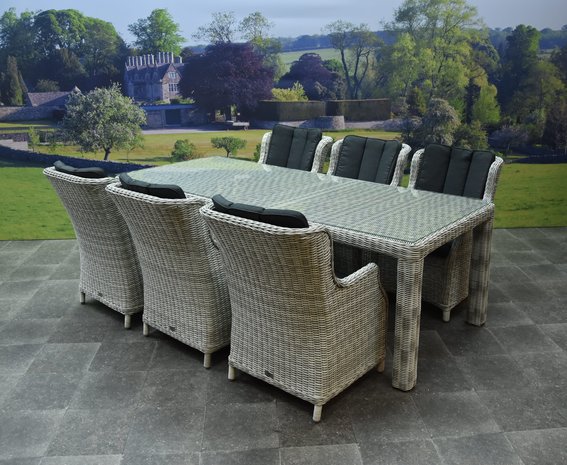 AVH-Collectie Darwin Bergamo dining tuinset 240x100xH75 cm wit AVH-Collectie Darwin Bergamo dining tuinset 240x100xH75 cm wit