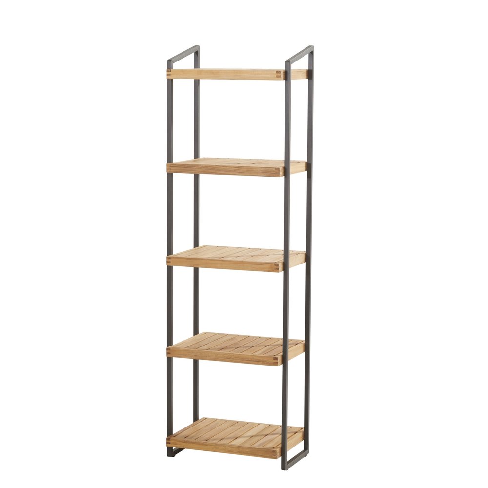 4 Seasons Outdoor Rack tuinrek met 5 planken 50x40xH175 cm antraciet teak 4-Seasons Outdoor 4 Seasons Outdoor Rack tuinrek met 5 planken 50x40xH175 cm antraciet teak 4-Seasons Outdoor